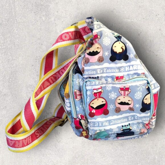 Harajuku Lovers Crossbody Bag Eskimo Kisses Rare Print Heart Zipper Pulls Gwen - Picture 5 of 9